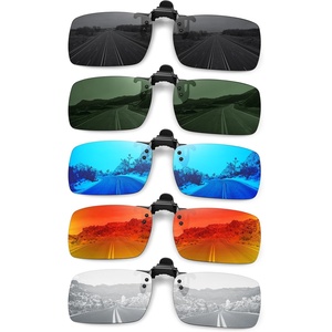 image:imageMEETSUN Polarized Clip On Sunglasses for Men Women Sports Fishing Driving Hiking Fit Over Prescription Glasses5packgrayblueredsilverdark Green