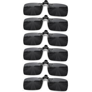 image:imageMEETSUN Polarized Clip On Sunglasses for Men Women Sports Fishing Driving Hiking Fit Over Prescription Glasses6packblack6