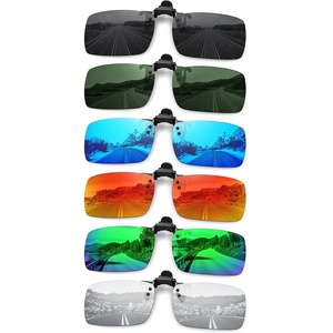 image:imageMEETSUN Polarized Clip On Sunglasses for Men Women Sports Fishing Driving Hiking Fit Over Prescription Glasses6packblackredbluegreendark Greensilver
