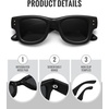 image:imageMEETSUN Chunky Square Sunglasses for Women Men Trendy Thick Frame Black Shades UV400 Protection Retro Fashion EyewearC1 Black Framegray Lenses