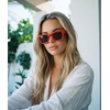 image:imageMEETSUN Chunky Square Sunglasses for Women Men Trendy Thick Frame Black Shades UV400 Protection Retro Fashion EyewearC2 Red Framegray Lenses