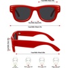 image:imageMEETSUN Chunky Square Sunglasses for Women Men Trendy Thick Frame Black Shades UV400 Protection Retro Fashion EyewearC2 Red Framegray Lenses
