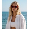 image:imageMEETSUN Chunky Square Sunglasses for Women Men Trendy Thick Frame Black Shades UV400 Protection Retro Fashion EyewearC2 Red Framegray Lenses