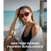 image:imageMEETSUN Chunky Square Sunglasses for Women Men Trendy Thick Frame Black Shades UV400 Protection Retro Fashion EyewearC2 Red Framegray Lenses