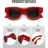 image:imageMEETSUN Chunky Square Sunglasses for Women Men Trendy Thick Frame Black Shades UV400 Protection Retro Fashion EyewearC2 Red Framegray Lenses