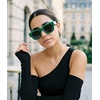 image:imageMEETSUN Chunky Square Sunglasses for Women Men Trendy Thick Frame Black Shades UV400 Protection Retro Fashion EyewearC3 Green Framegray Lenses