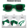 image:imageMEETSUN Chunky Square Sunglasses for Women Men Trendy Thick Frame Black Shades UV400 Protection Retro Fashion EyewearC3 Green Framegray Lenses
