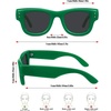 image:imageMEETSUN Chunky Square Sunglasses for Women Men Trendy Thick Frame Black Shades UV400 Protection Retro Fashion EyewearC3 Green Framegray Lenses