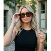 image:imageMEETSUN Chunky Square Sunglasses for Women Men Trendy Thick Frame Black Shades UV400 Protection Retro Fashion EyewearC4 Brown Framebrown Lenses