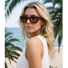 image:imageMEETSUN Chunky Square Sunglasses for Women Men Trendy Thick Frame Black Shades UV400 Protection Retro Fashion EyewearC4 Brown Framebrown Lenses