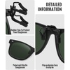 image:imageMEETSUN Classic Polarized Clip On Sunglasses for Men Women Sports Driving Fishing Fit Over Prescription Glasses 3PackBlue MirroredDark GreenBrown