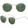 image:imageMEETSUN Round Polarized Sunglasses for Women Men Classic Retro Metal Frame Sun Glasses UV ProtectionGoldDark Green