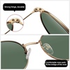 image:imageMEETSUN Round Polarized Sunglasses for Women Men Classic Retro Metal Frame Sun Glasses UV ProtectionGoldDark Green