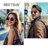 image:imageMEETSUN Round Polarized Sunglasses for Women Men Classic Retro Metal Frame Sun Glasses UV ProtectionGoldGrey