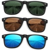 image:imageMEETSUN Classic Polarized Clip On Sunglasses for Men Women Sports Driving Fishing Fit Over Prescription Glasses 3PackBlue MirroredDark GreenBrown