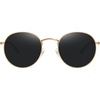 image:imageMEETSUN Round Polarized Sunglasses for Women Men Classic Retro Metal Frame Sun Glasses UV ProtectionGoldGrey