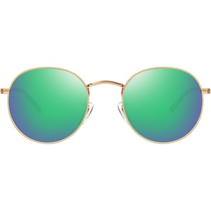 image:imageMEETSUN Round Polarized Sunglasses for Women Men Classic Retro Metal Frame Sun Glasses UV ProtectionGoldGreen