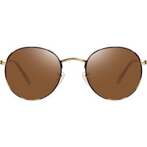 image:imageMEETSUN Round Polarized Sunglasses for Women Men Classic Retro Metal Frame Sun Glasses UV ProtectionLeopardBrown